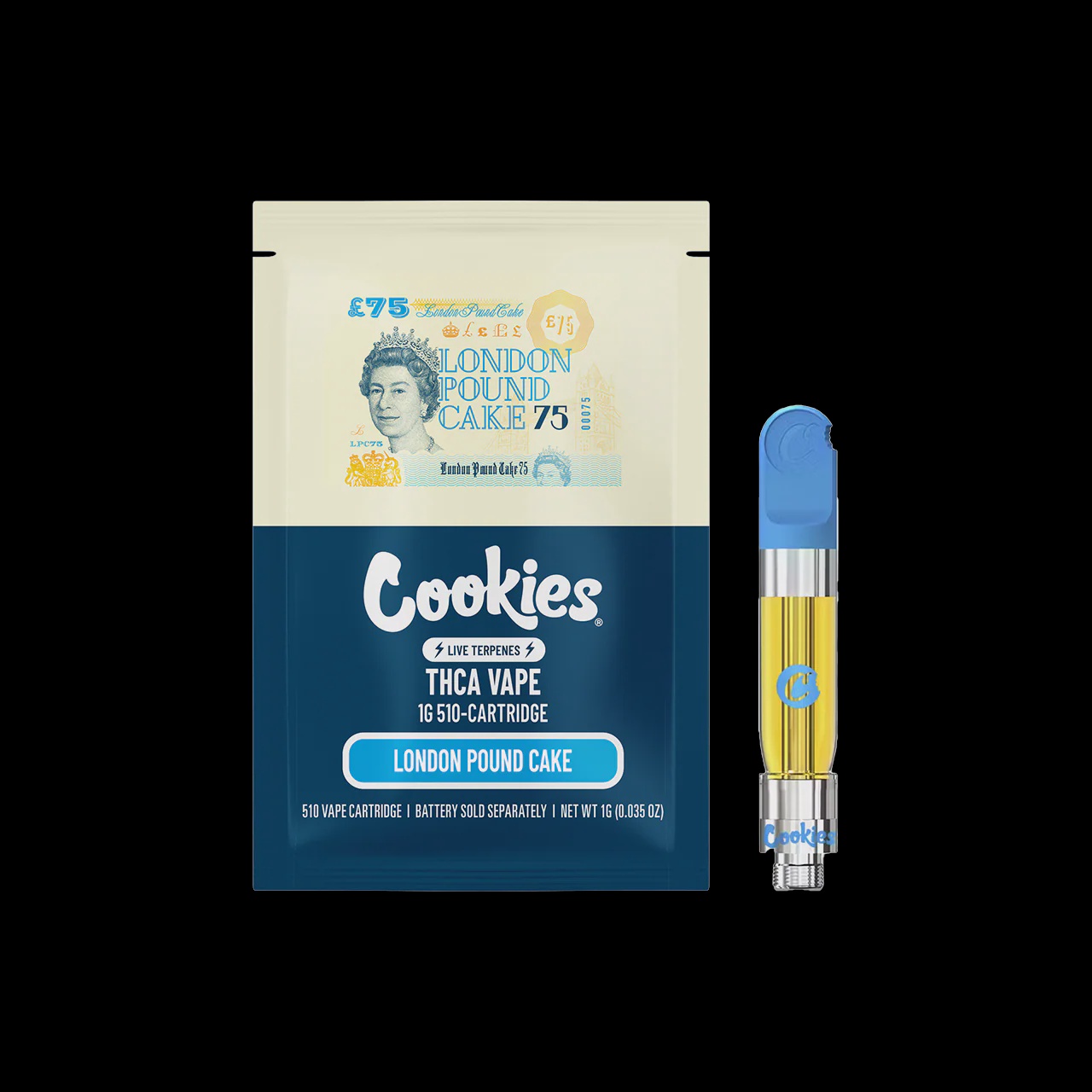 Cookies - THCA Cartridge 1 Gram / London Pound Cake #75